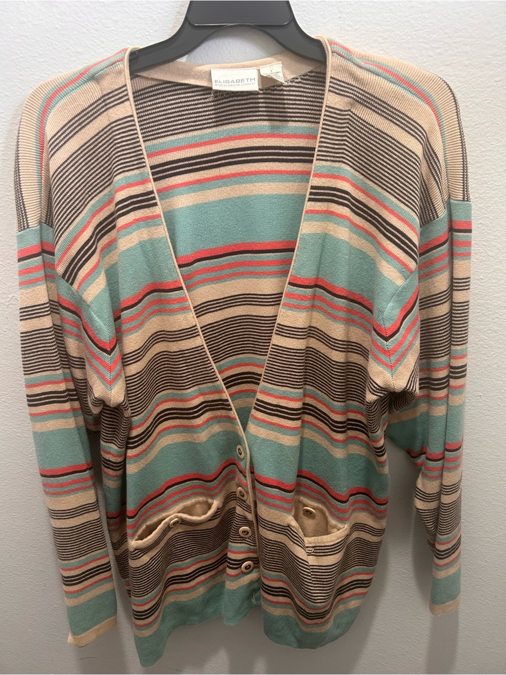Elizabeth and James Multicolor Striped Button-Front Cardigan